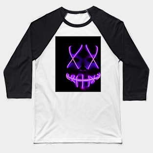 Purple Neon Smile Baseball T-Shirt